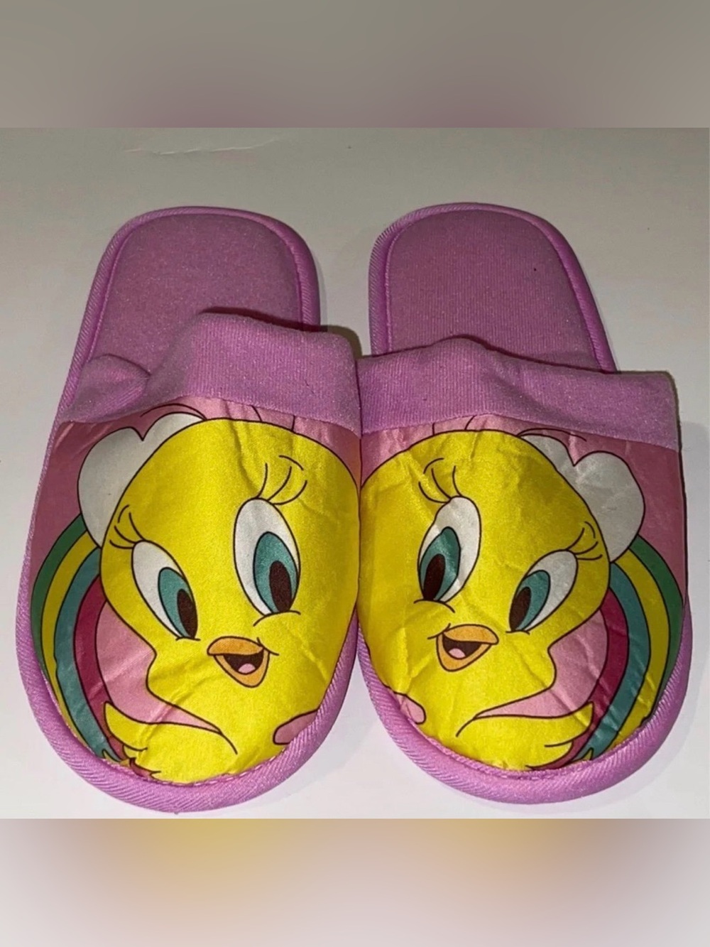 Kids Warner Brothers Tweety Bird Pink Slippers, Size S 11-12